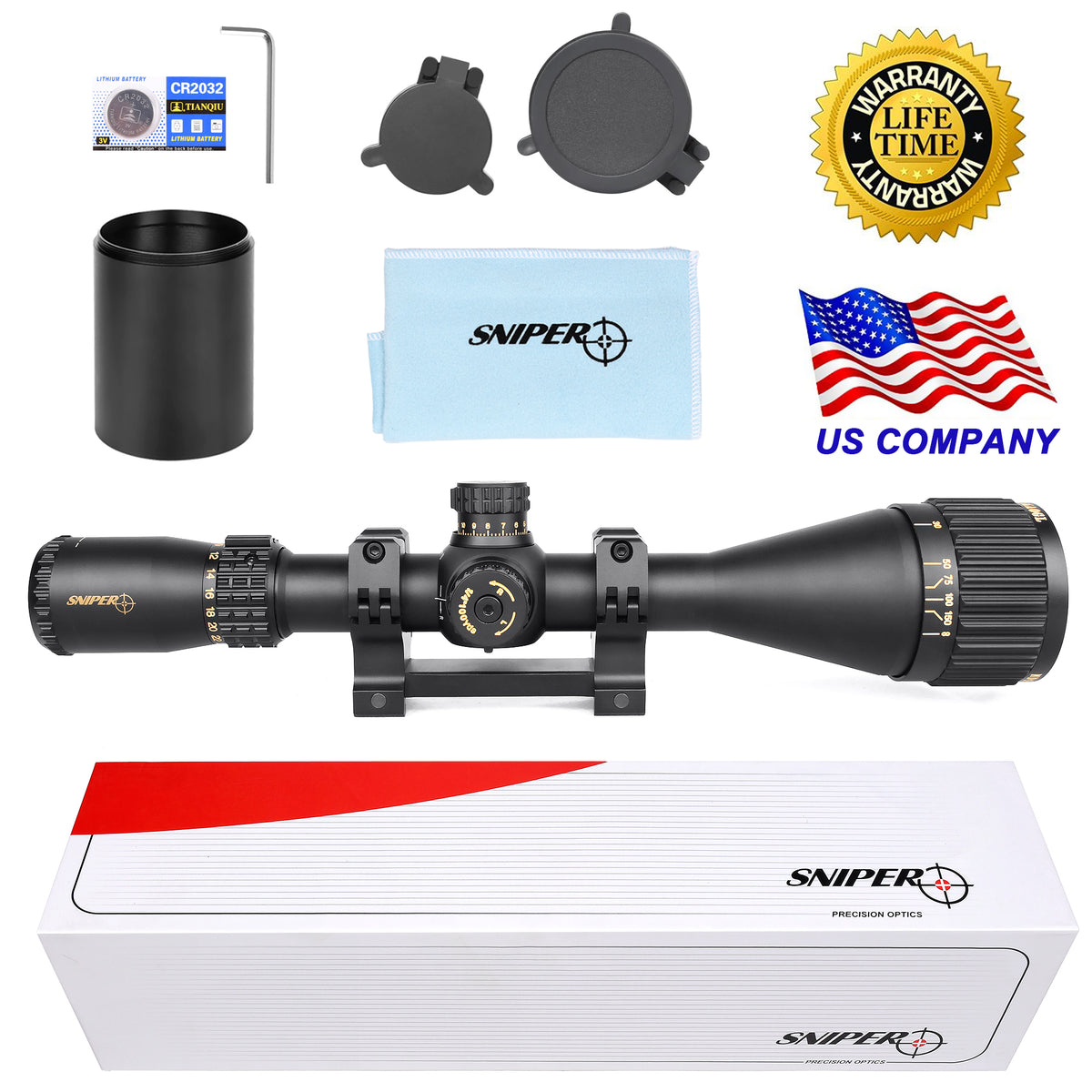 Sniper ND 4.5-18x56 AOGL Scope 30mm Tube with Red, Green