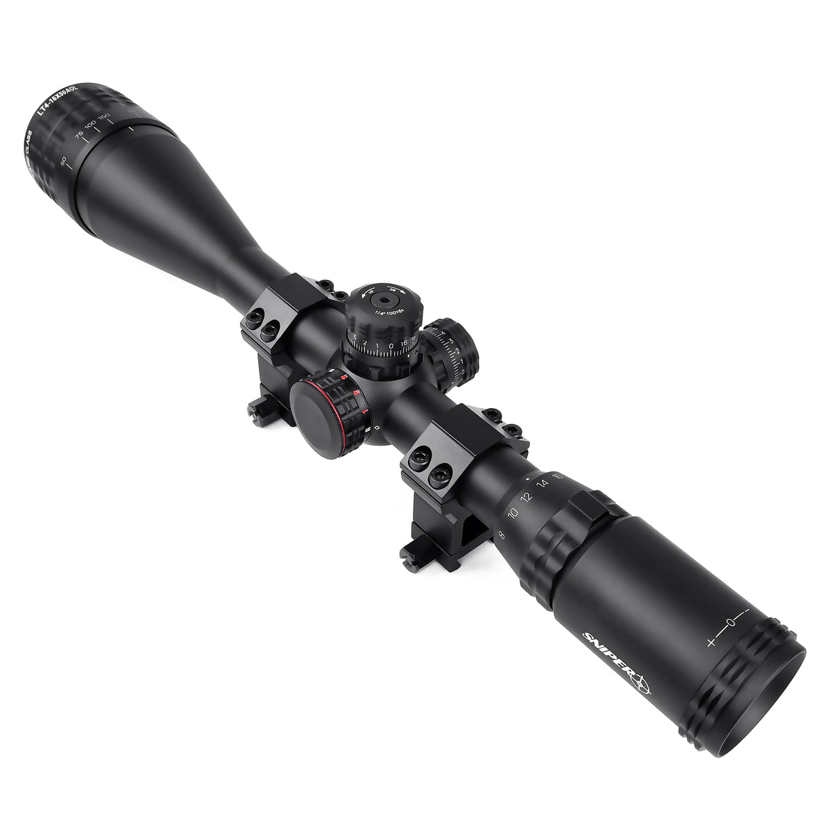 Sniper LT4-16X50AOL Scope with Red, Green Illuminated Reticle