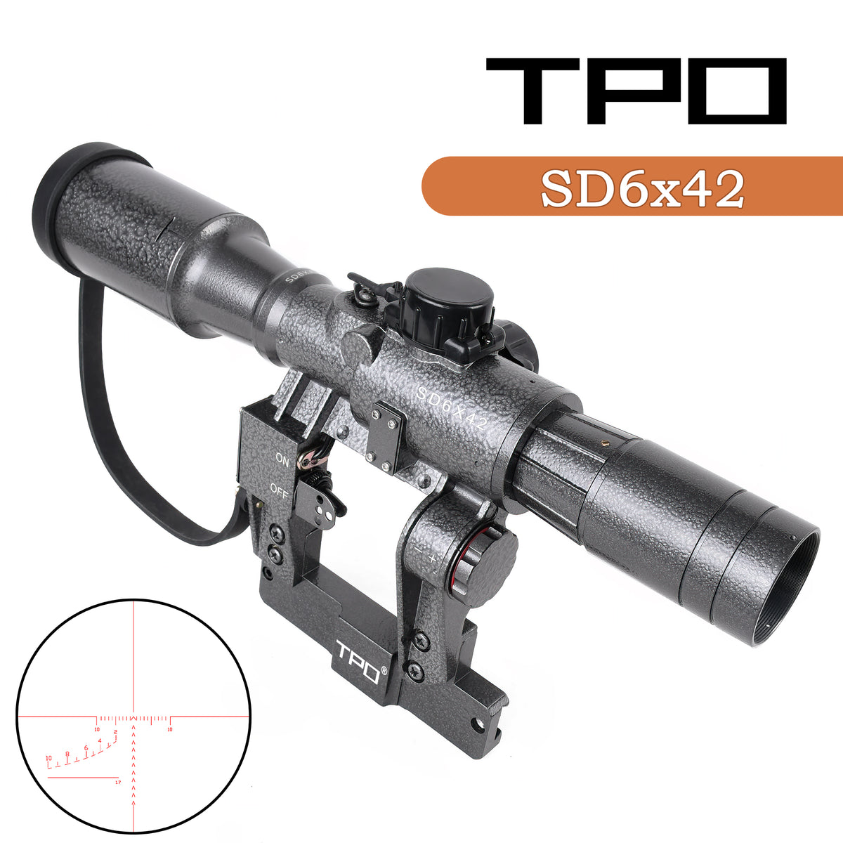 AK Scope SVD Dragunov Scope 6X42mm POSP Rifle Scope with Side Rail Mou