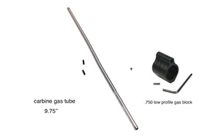 AR15 Carbine Length Gas Tube Stainless + Gas Block