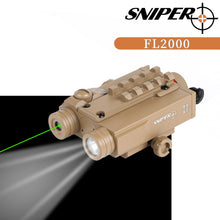 Load image into Gallery viewer, Sniper FL2000 TACTICAL Green Dot SIGHT + 200LM LED LIGHT COMBO with Pressure Cord Switch and Quick Release Mount