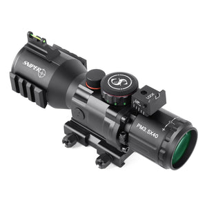 Sniper GII PM3.5X40 Prism Scope with Red, Green Illuminated Rapid Range Reticle