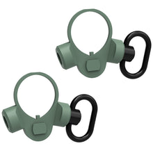 Load image into Gallery viewer, QD-Y AR-15 Ambi Adapter Mount Point w/ Push Botton QD Sling Swivel Receiver End Plate (BLACK/GREEN/TAN)