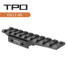Load image into Gallery viewer, 3/8" 11mm to 7/8" 20mm Dovetail to Picatinny Adapter Mount, Low Profile Dovetail to Picatinny Rail 11mm to 21mm Picatinny Riser Mount (DV11-9S)