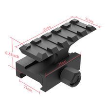 Load image into Gallery viewer, 5-Slot Riser Scope Mount 0.5 inch /0.83 inch /1 inch Picatinny Rail Riser Mount