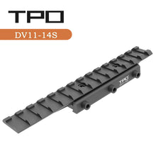 Load image into Gallery viewer, 3/8" 11mm to 7/8" 20mm Dovetail to Picatinny Adapter Mount, Low Profile Dovetail to Picatinny Rail 11mm to 21mm Picatinny Riser Mount (DV11-14S)