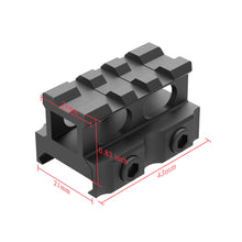 Load image into Gallery viewer, 3-Slot Riser Scope Mount 0.5 inch /0.83 inch /1 inch Picatinny Rail Riser Mount