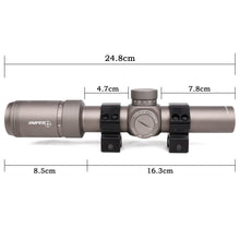 Load image into Gallery viewer, MT1.2-6x24 Compact Riflescope for Hunting, 30mm Tube, Multi-Coated Lenses, Scope Mount Included