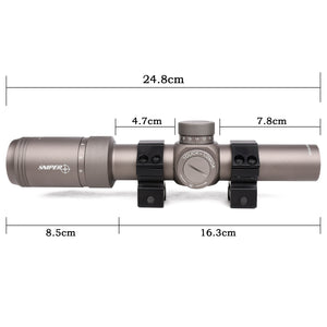 MT1.2-6x24 Compact Riflescope for Hunting, 30mm Tube, Multi-Coated Lenses, Scope Mount Included