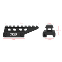 Load image into Gallery viewer, Picatinny Rail Riser Mount Picatinny Red Dot Riser Mount 0.88“ Height 2.5&quot; Long 8-Slot (MT088-8L)