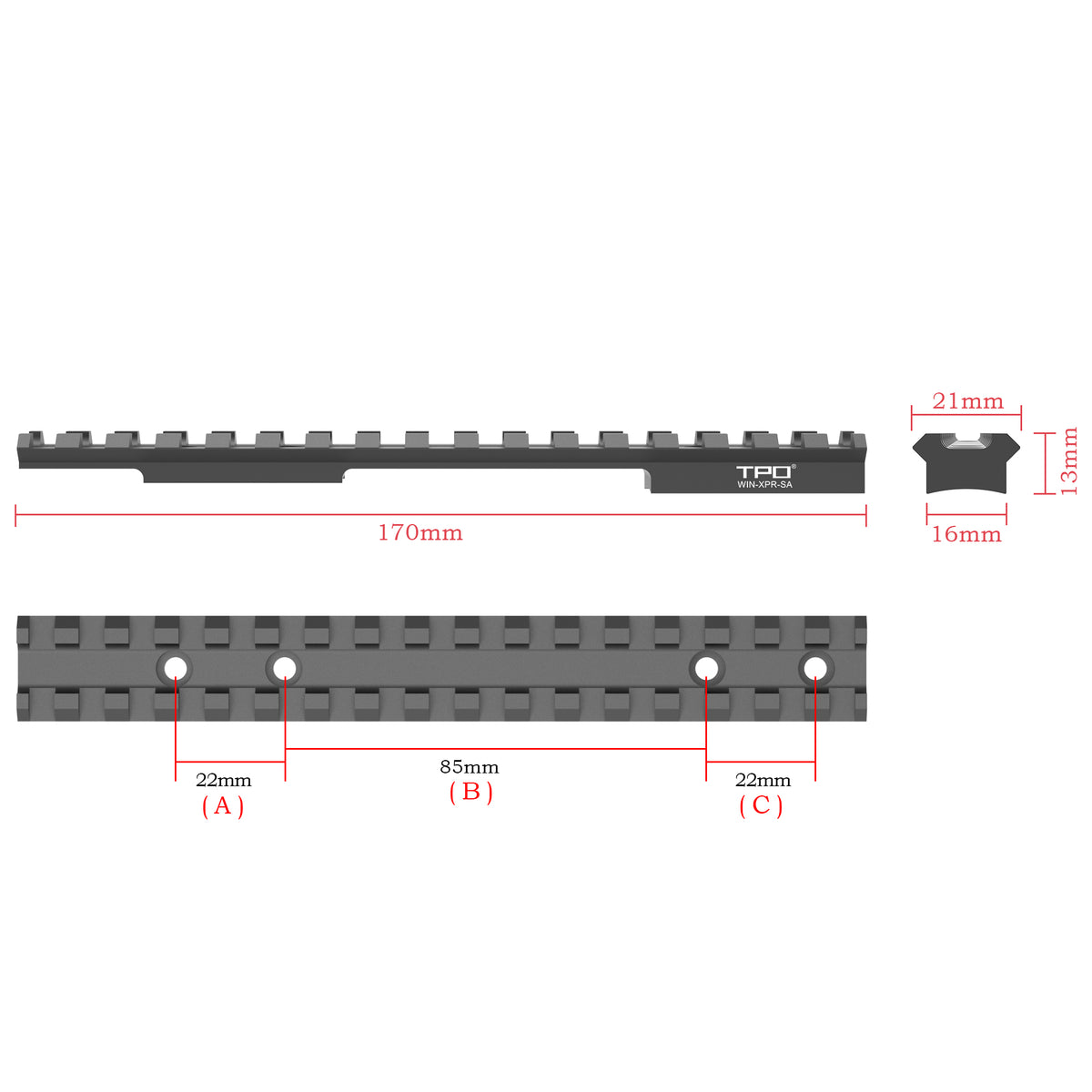 Winchester XPR Short Action Scope Base – Texas Precision Optics Inc