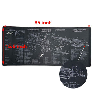 Non-Slip Gun Cleaning Mat for Use with Rifle/Glock