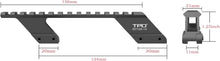 Load image into Gallery viewer, 3/8" to 7/8" Dovetail to Picatinny Adapter, 14-Slot Dovetail to Picatinny Rail 11mm to 20m DV125-14