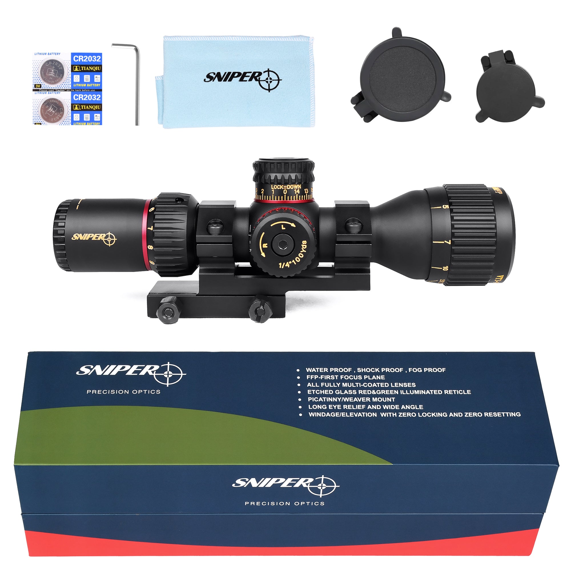 Sniper VT3-12X33MFFP First Focal Plane (FFP) Scope with Red/Green