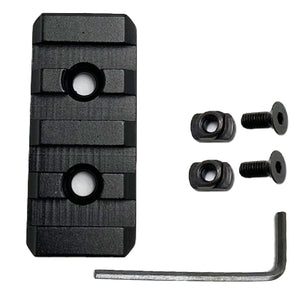 2 PCS 2'' M-LOK 4 slots Picatinny Rail Section Aluminum Black