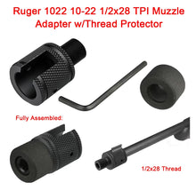 Load image into Gallery viewer, Ruger 1022 10/22 Thread Adapter 1/2x28TPI Thread Muzzle Brake +Protector