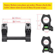 Load image into Gallery viewer, High Profile 30mm Scope Mount with Bubble Level Fits 20mm Picatinny Rail