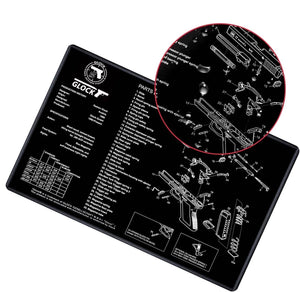 Non-Slip Gun Cleaning Mat for Use with Rifle/Glock