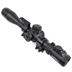 Sniper KT 12-60X60 SAL Rifle Scope 35mm Tube Side Parallax Adjustment Glass Etched Reticle Red Green Illuminated with Scope Rings