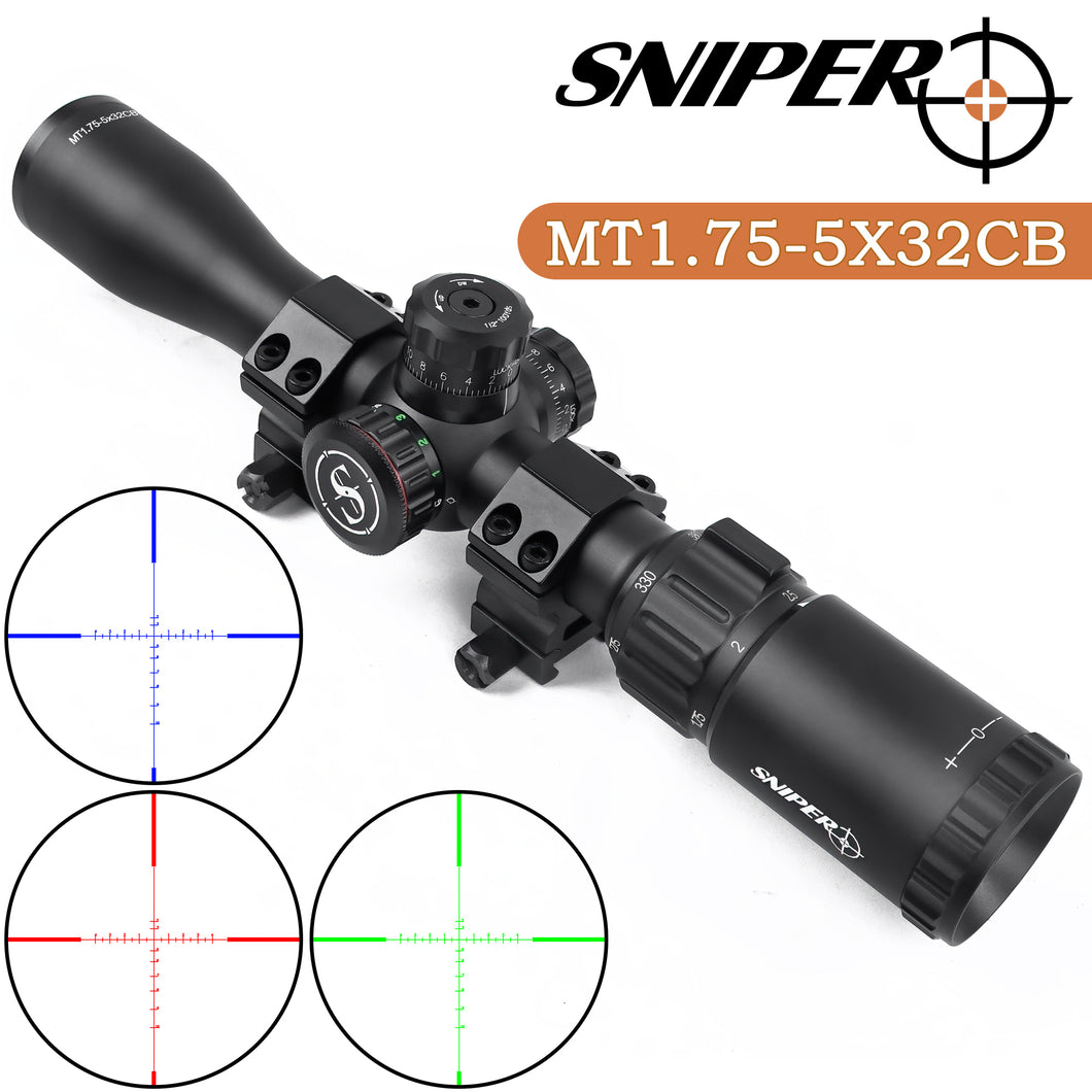 MT 1.75-5X32 Crossbow Scope R/G/B Illuminated Rifle Scope