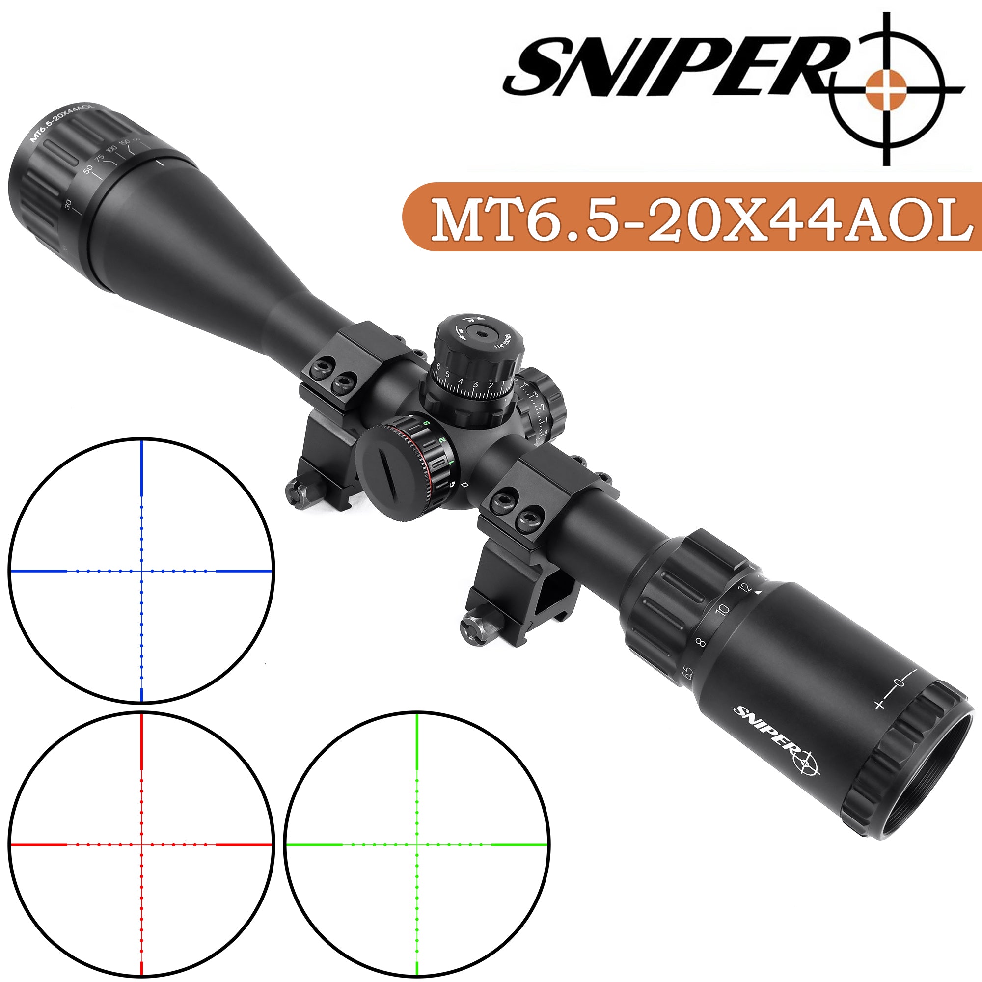 Sniper MT 6.5-20x44 AOL Rifle Scope – Texas Precision Optics Inc