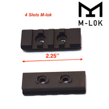 Load image into Gallery viewer, 2 PCS 2&#39;&#39; M-LOK 4 slots Picatinny Rail Section Aluminum Black
