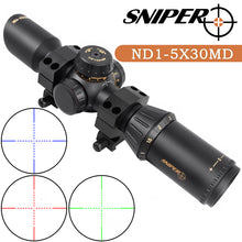 Load image into Gallery viewer, ND 1-5x30 Riflescope Reticle Illumination in Red, Green and Blue for .223/5.56 Rifles