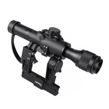 Load image into Gallery viewer, SVD Dragunov 4x26mm Tactical Rifles cope with Red Illuminated Rangefinding Reticle