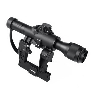 AK Scope SVD Dragunov 4x26mm Tactical Rifles cope with Red Illuminated Rangefinding Reticle