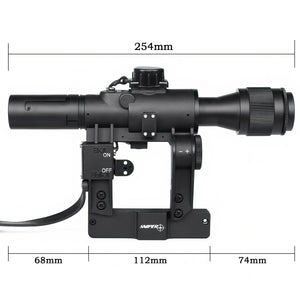 AK Scope SVD Dragunov 4x26mm Tactical Rifles cope with Red Illuminated Rangefinding Reticle