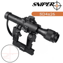 Load image into Gallery viewer, SVD Dragunov 4x26mm Tactical Rifles cope with Red Illuminated Rangefinding Reticle