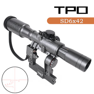 AK Scope SVD Dragunov Scope 6X42mm POSP Rifle Scope with Side Rail Mount