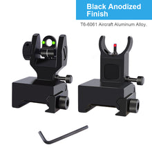 Load image into Gallery viewer, Fiber Optic Flip Up Iron Sights Picatinny Rail Mounted Front and Rear Backup Iron Sights