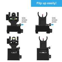 Load image into Gallery viewer, Fiber Optic Flip Up Iron Sights Picatinny Rail Mounted Front and Rear Backup Iron Sights