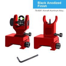 Load image into Gallery viewer, Fiber Optic Flip Up Iron Sights Picatinny Rail Mounted Front and Rear Backup Iron Sights