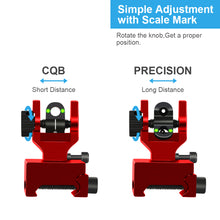 Load image into Gallery viewer, Fiber Optic Flip Up Iron Sights Picatinny Rail Mounted Front and Rear Backup Iron Sights