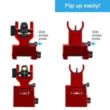 Load image into Gallery viewer, Fiber Optic Flip Up Iron Sights Picatinny Rail Mounted Front and Rear Backup Iron Sights