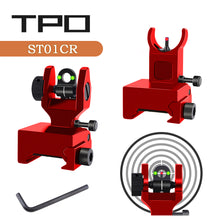 Load image into Gallery viewer, Fiber Optic Flip Up Iron Sights Picatinny Rail Mounted Front and Rear Backup Iron Sights
