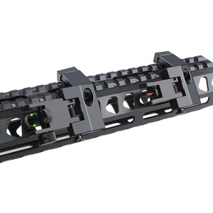 Fiber Optic Flip-up Front & Rear Combo Iron Sights 45 Degree Back up Sight Set Compatible with 20mm Picatinny & Weaver Rail, Low Profile, Rapid Transition