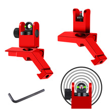 Load image into Gallery viewer, Fiber Optic Flip-up Front &amp; Rear Combo Iron Sights 45 Degree Back up Sight Set Compatible with 20mm Picatinny &amp; Weaver Rail, Low Profile, Rapid Transition