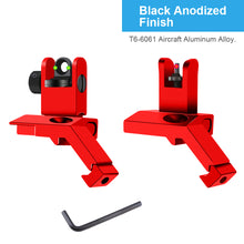 Load image into Gallery viewer, Fiber Optic Flip-up Front &amp; Rear Combo Iron Sights 45 Degree Back up Sight Set Compatible with 20mm Picatinny &amp; Weaver Rail, Low Profile, Rapid Transition