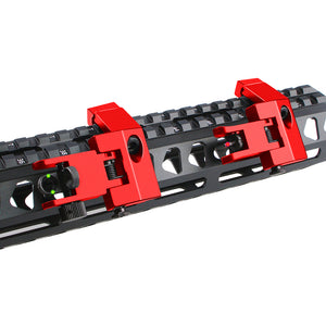 Fiber Optic Flip-up Front & Rear Combo Iron Sights 45 Degree Back up Sight Set Compatible with 20mm Picatinny & Weaver Rail, Low Profile, Rapid Transition
