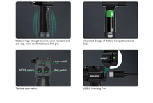 Load image into Gallery viewer, Sniper Tactical Vertical Foregrip Rechargeable - 2000 Lumen LED Flashlight Green Laser Fit 20mm Picatinny Rail Mount