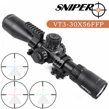 Load image into Gallery viewer, Sniper VT 3-30x56 FFP First Focal Plane (FFP) Scope with Red/Green/Blue Illuminated MIL Reticle