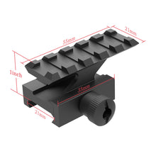 Load image into Gallery viewer, 5-Slot Riser Scope Mount 0.5 inch /0.83 inch /1 inch Picatinny Rail Riser Mount