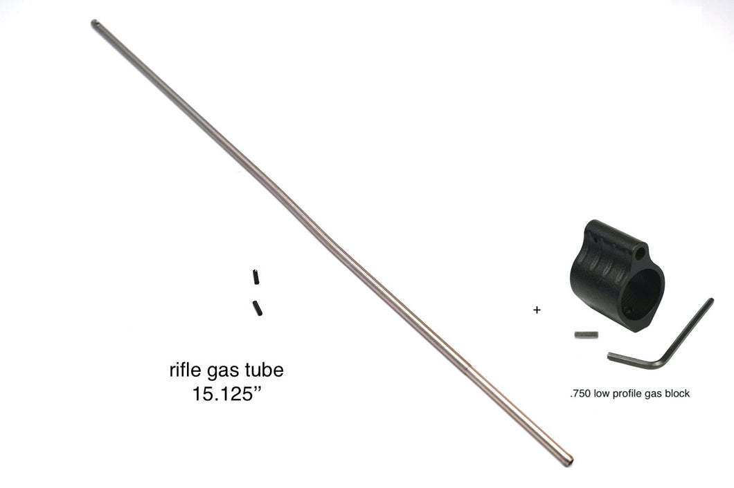 AR15 Rifle Length Gas Tube Stainless + Gas Block