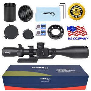 Sniper ZT 5-27x50 FFP Scope Side Parallax Adjustment Glass Etched Reticle Red Green Illuminated with Scope Mount