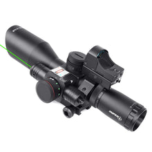 Load image into Gallery viewer, ST 2.5-10x40 Tactical Rifle Scope Combo R/G Mil-dot illuminated Green Laser with Red Dot Sight