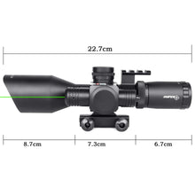 Load image into Gallery viewer, ST 2.5-10x40 Tactical Rifle Scope Combo R/G Mil-dot illuminated Green Laser with Red Dot Sight