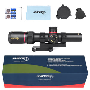 Sniper VT1-5X24FFPL First Focal Plane (FFP) Scope with Red/Green Illuminated Reticle